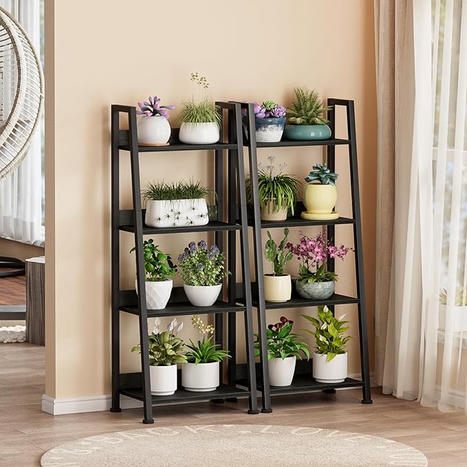 Furologee 4-Tier Ladder Shelf, Ladder Bookshelf - Image 7