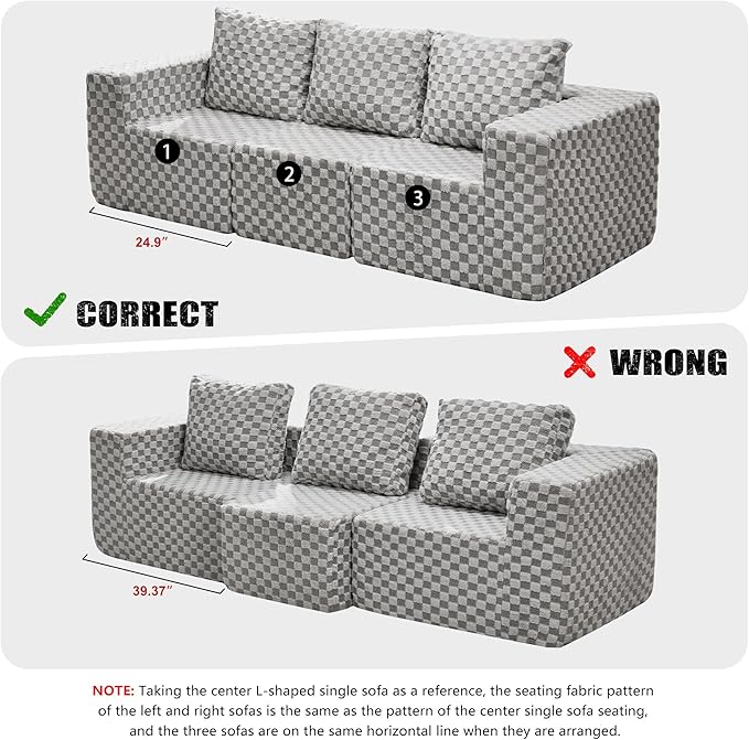 Hobestluk Modular Sectional Sofa Memory Foam Couch Oversized Sectional Sofa - Image 4