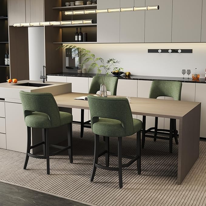VKNOW Bar Stools Set of 2, Modern Counter Stools - Image 4