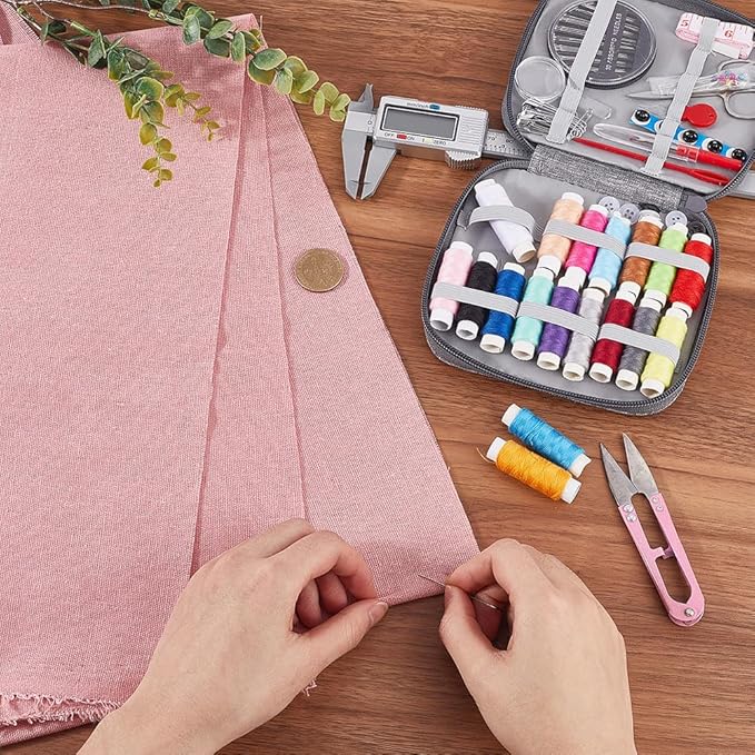 59.06 Inch Pink Linen Embroidery Fabric Needlework Cloth Soild Fabric - Image 3
