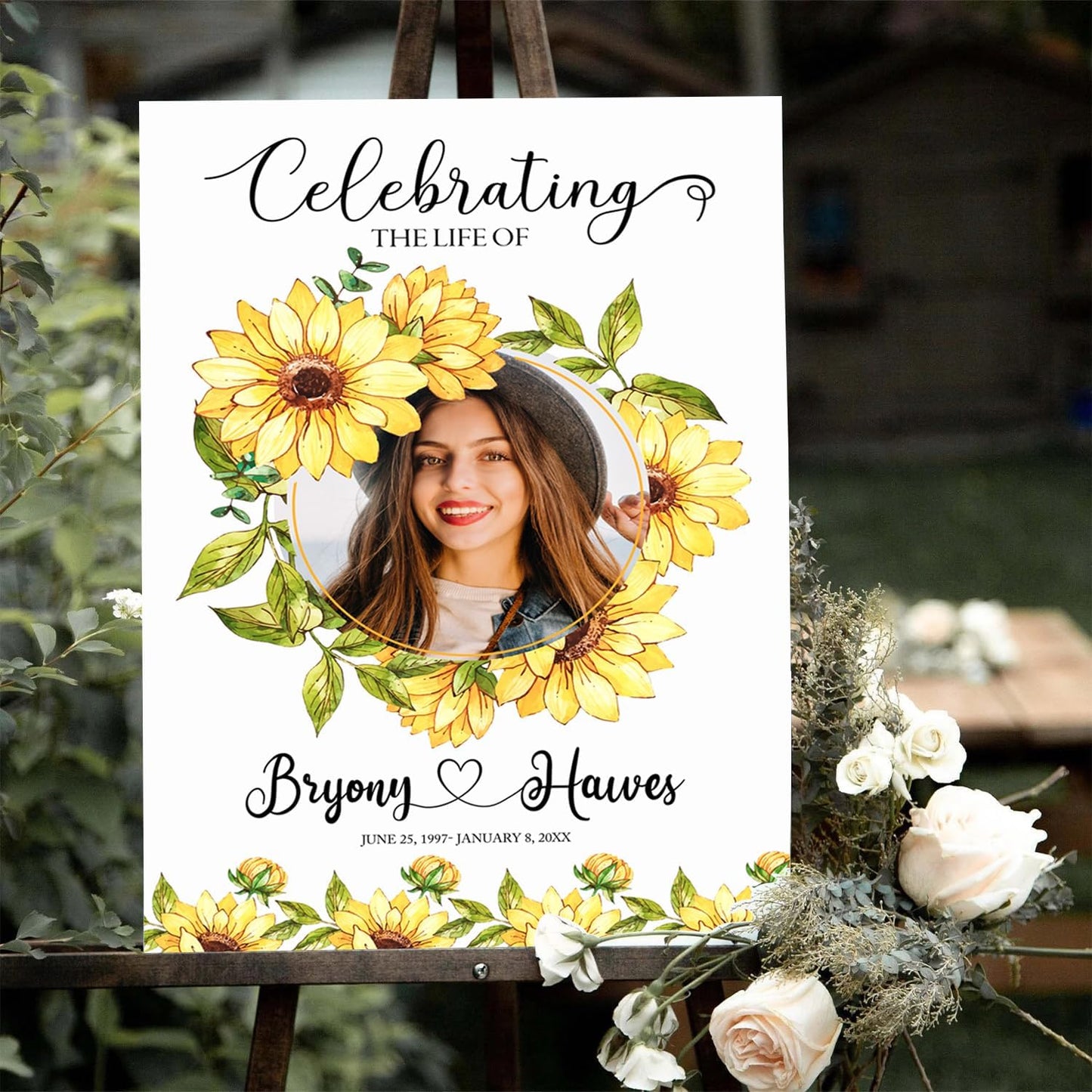 Memorial Sign Celebration of Life Template Funeral Welcome Sign Memorial Service Sign Celebration of Life Decorations Memorial Sign, Funeral program, Sunflower Funeral Décor