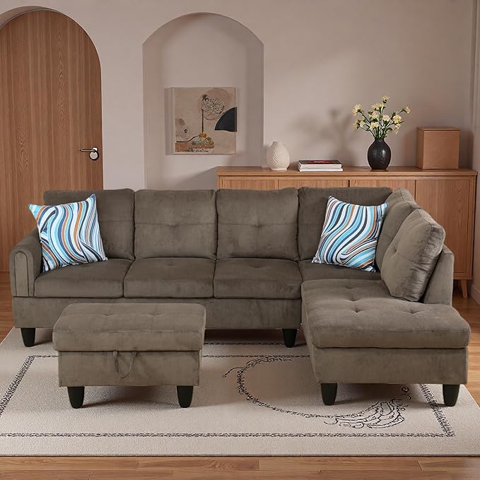 97.5" L Shaped Couch Set, Modular Sectional Couches by Topcomfy