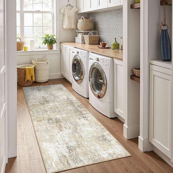 RELEANY Washable Area Rugs 2'x8' Non-Slip Modern Abstract Soft - Image 3