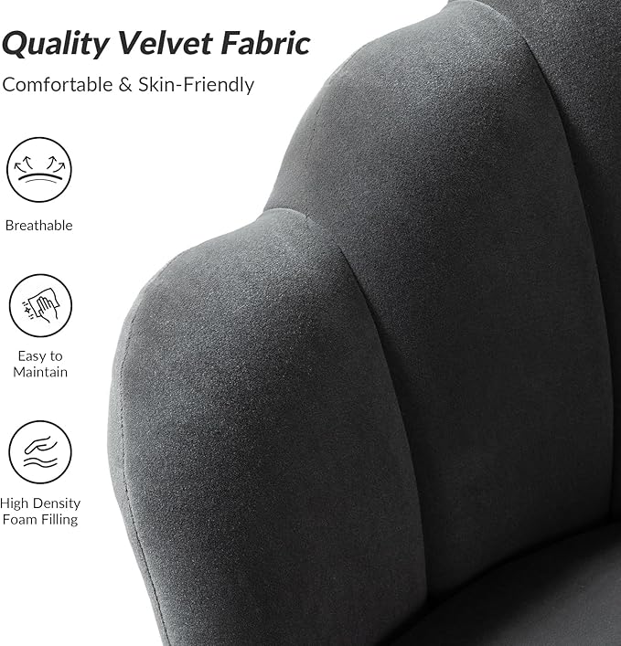HULALA HOME Modern Velvet Accent Chair - Image 4