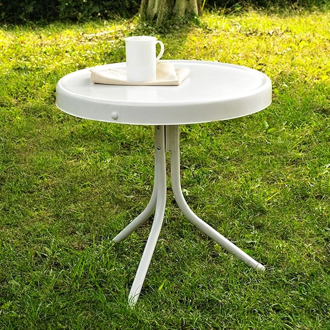 Crosley Furniture Griffith Weather Resistant Retro Metal Outdoor Side Table - Image 2