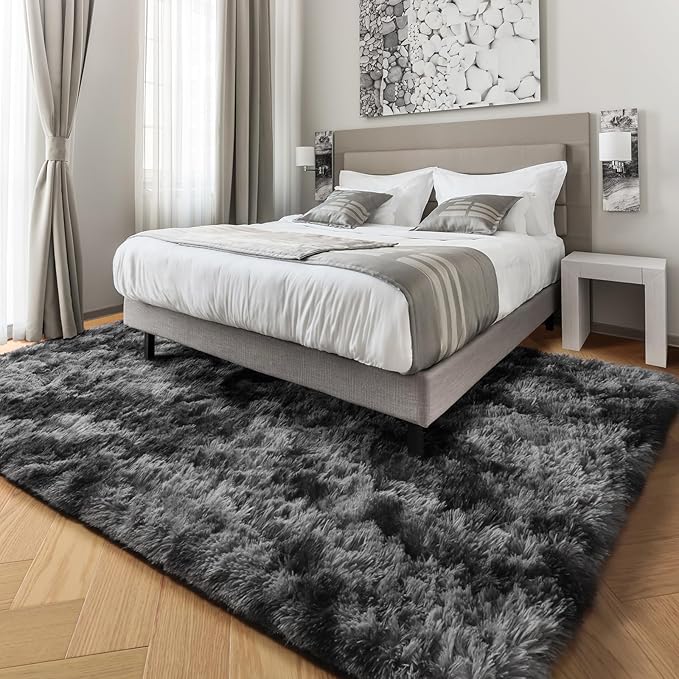 PAGISOFE Abstract Shaggy Area Rug 6x9 Feet, Plush Fluffy Rugs - Image 4