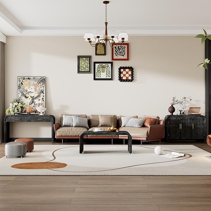 Retro Silhouette Sectional 3-Piece Set Containing Sideboard, Console Table and - Image 2