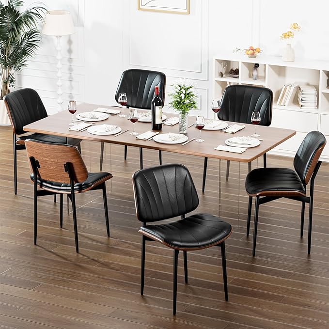 YaFiti Dining Chairs Set of 8, Dining Room and Kitchen Chairs, Mid Century - Image 3