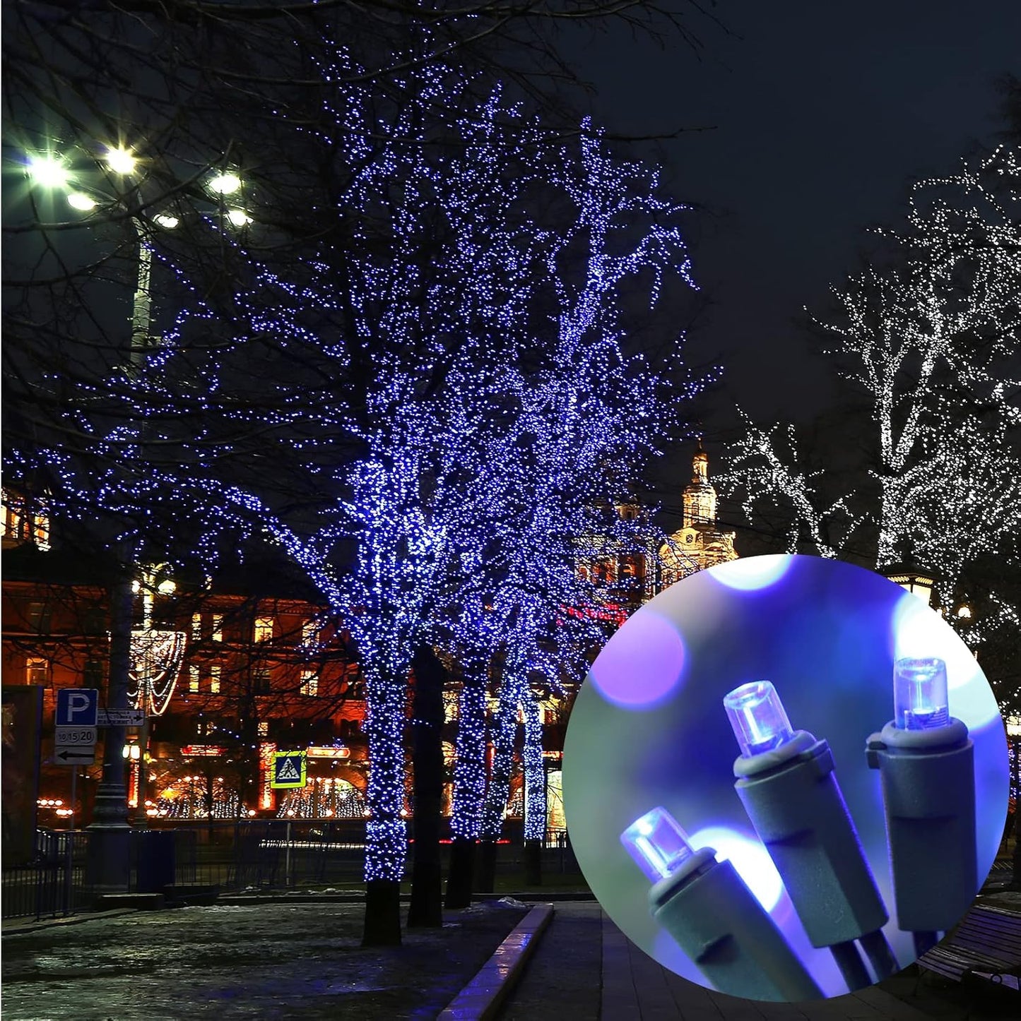 100 Count Blue - String Lights - 21.6FT LED Christmas Lights, Mini led Lights for Indoor Outdoor Home Holiday Party Wedding Independence Day Decoration