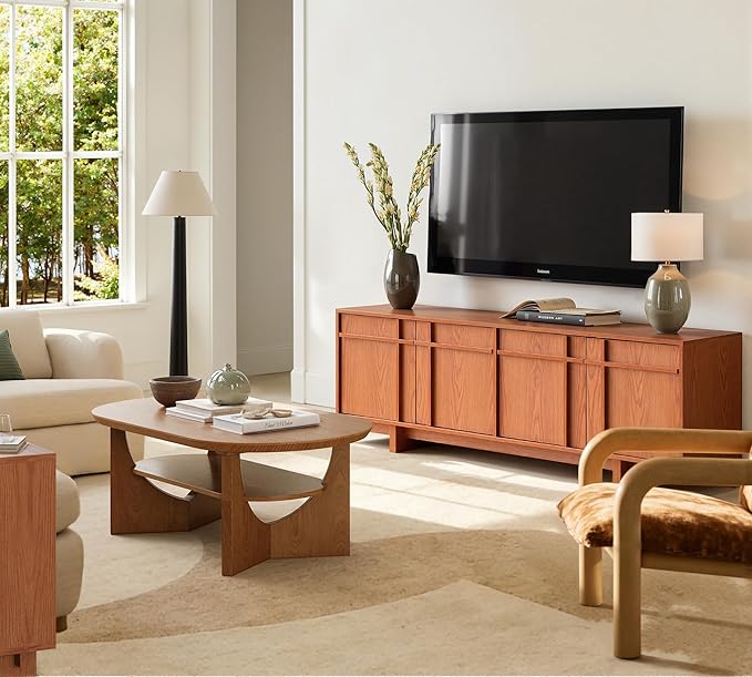 TV Stand for 75 Inch TV, Mid Century Modern TV Stand - Image 9
