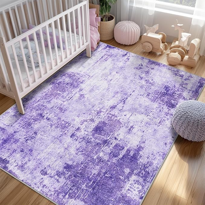 RELEANY Washable Area Rugs 9'x12' Non-Slip Modern Abstract Soft - Image 3