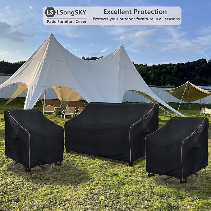 Outdoor 2-Seater Loveseat Cover, Patio Sofa Covers Fits up to 58W x 32.5D x 31H - Image 5