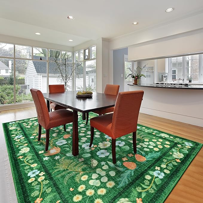 Area Rugs for Living Room, 6x9 Washable Vintage Rug for Bedroom, Non-Slip - Image 3