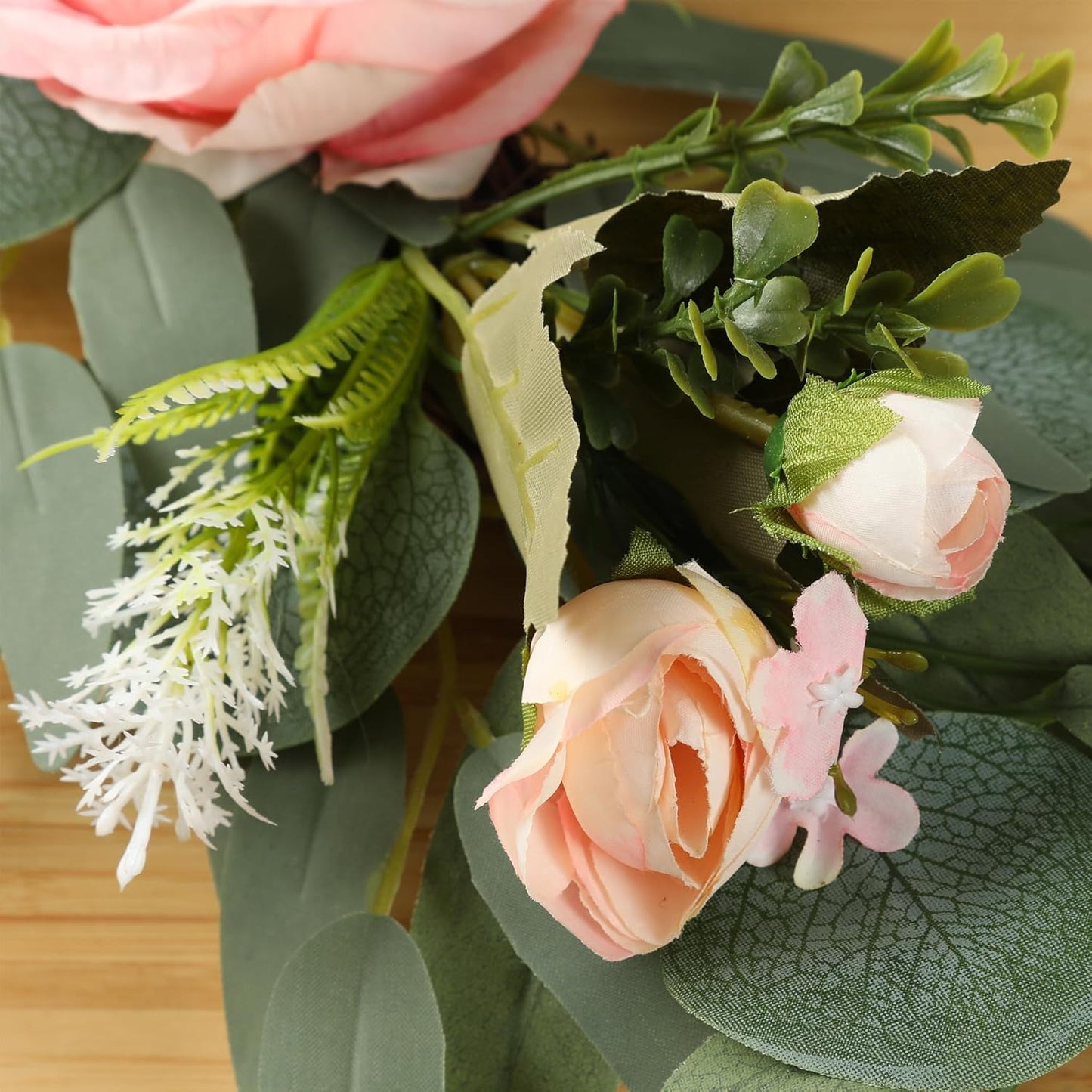 H&W 2pcs Artificial Wedding Arch Flowers for Wedding Sign, Floral Swag Dusty Decor for Reception Ceremony Backdrop Sweetheart Table (Mixed Color Peony)