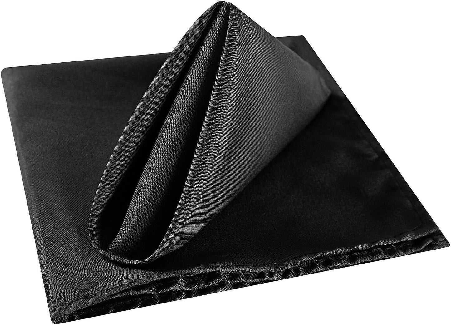 Cloth Napkins 20x20 inch Washable Polyester Dinner Napkins Soft Table Napkins for Wedding Party Dining Banquet(Black,50PCS)
