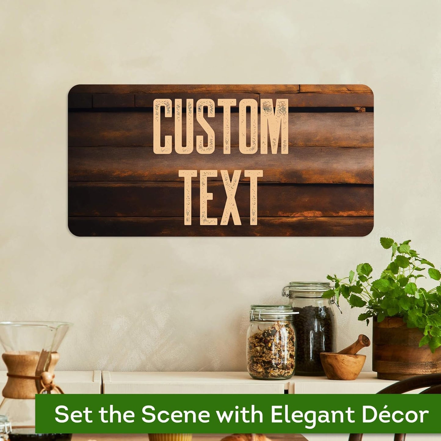 Custom Sign, Custom Street Sign, 11 Font Colors, 13 Font Styles, 4 Hole Options, 22 Sizes, 9x18 Inches, Rust Free DiBound, Fade Resistant, Made in USA by My Sign Center (Vintage Wood)