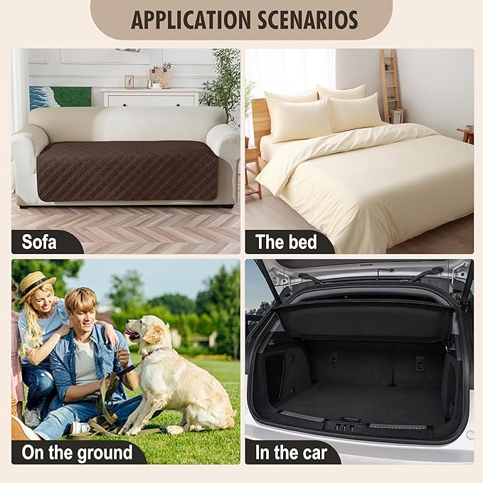Genina Waterproof Couch Cover, Washable Anti-Slip 51 inch Loveseat Sofa Covers - Image 6