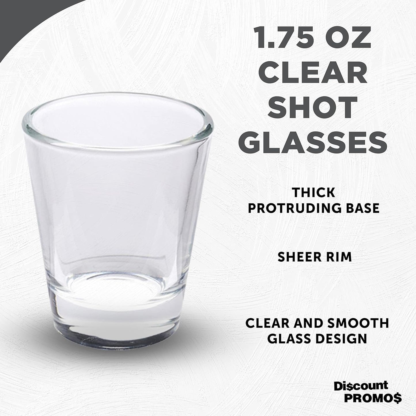DISCOUNT PROMOS Shot Glasses Set 1.75 oz. Set of 10 Bulk Pack, Wedding Favor, Birthday Party, Tequila Shot Glasses, Vodka Shot Glass - Clear Bottom Color