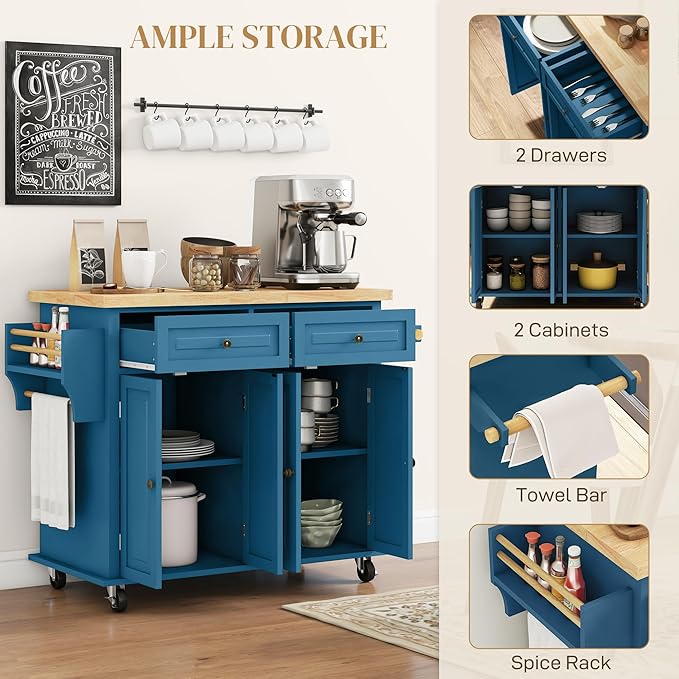 HOMCOM Kitchen Island Cart - Image 5