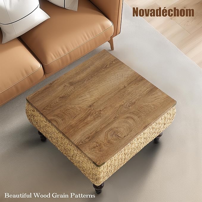 31.5" Lift Top Coffee Table for Living Room, Square Farmhouse Coffee Table - Image 6