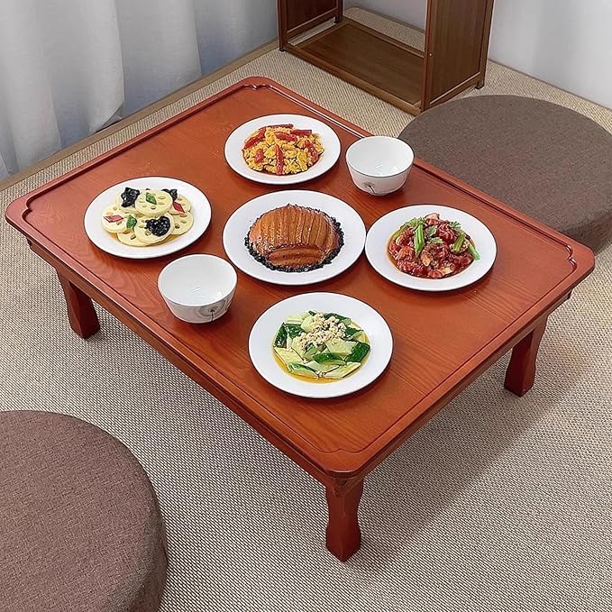 Rectangle Coffee Table, Japanese Style Solid Wood Floor Table - Image 5