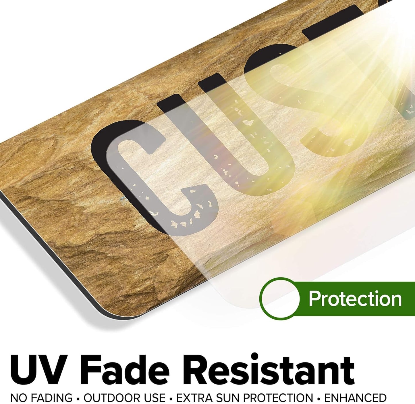 Custom Sign, Custom Street Sign, 11 Font Colors, 13 Font Styles, 4 Hole Options, 22 Sizes, 4x18 Inches, Rust Free DiBound, Fade Resistant, Made in USA by My Sign Center (Stone)