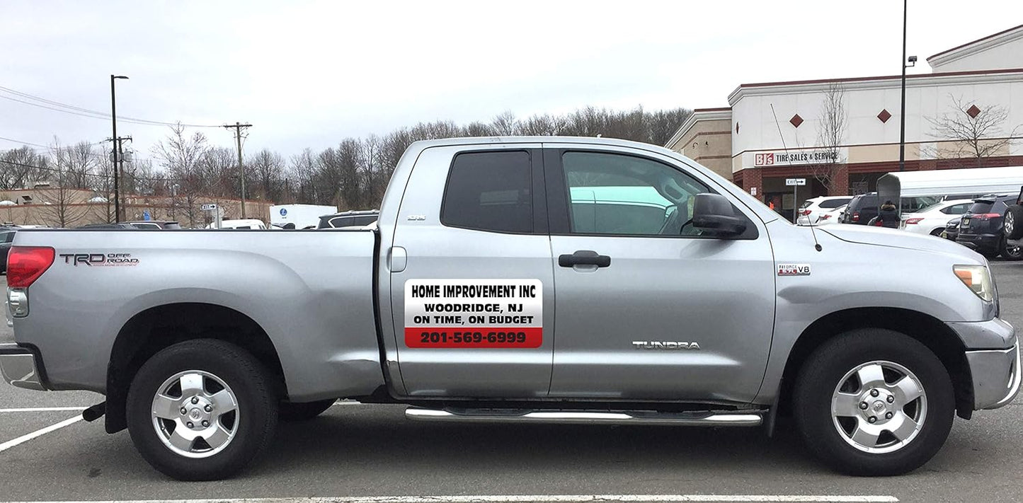 Car Magnet Signs Custom - 24"x12" (Set of 2), 30-mil Thickness with Rounded Corners (Red)