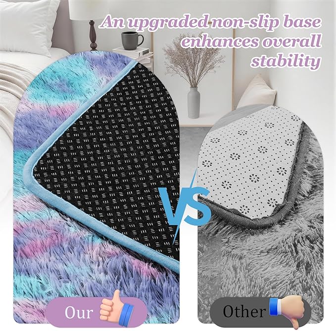 Fluffy 5x7 Area Rugs for Living Room Bedroom: Ultra Soft Shag Rug Non-Slip - Image 6