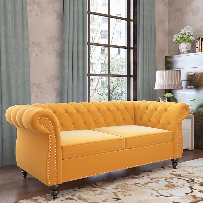 QHITTY 2 Piece Living Room Set, Sectional Chesterfield Sofa Chair Contemporary - Image 9