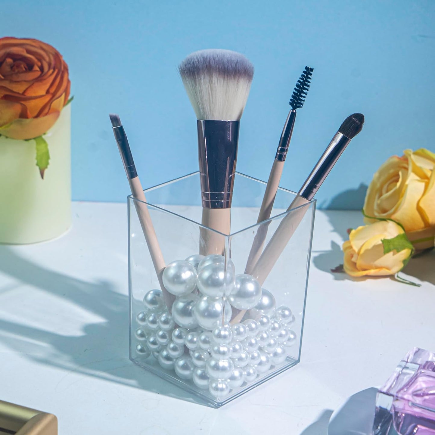 180PCS White Beads for Centerpieces Vases, No Hole Polished Pearl Makeup Beads Mixed 8/14/20mm Sizes, Pearl Vase Fillers Table Scatters for Party Wedding Decor