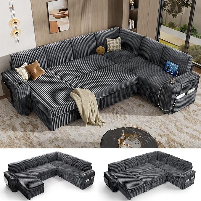 Vipbear 111" Modular Sectional Sleeper Sofa by VipbearLiving