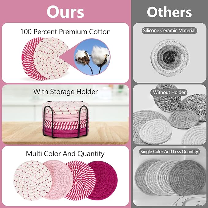 Coasters for Drinks Absorbent, Coasters Set of 4 - Image 3