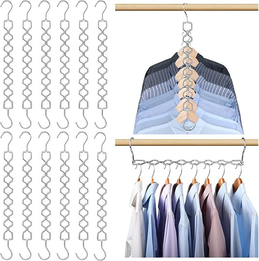 12 Pack Space Saving Hangers for Clothes, Sturdy Metal Hangers Heavy Duty Magic by Besslly