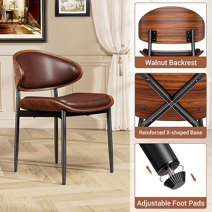 YaFiti Dining Chairs Set of 6, Dining Room and Kitchen Chairs, Mid Century - Image 7