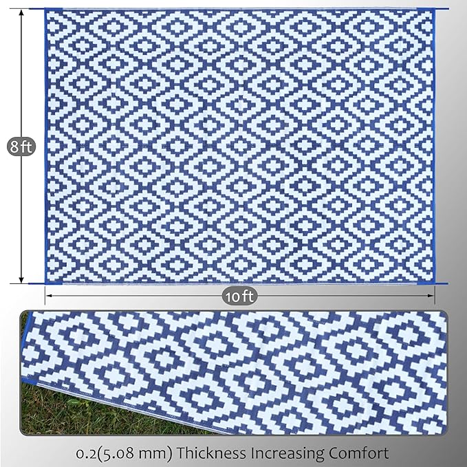SAND MINE Reversible Mats, Plastic Straw Rug, Modern Area Rug, Large Floor Mat - Image 2