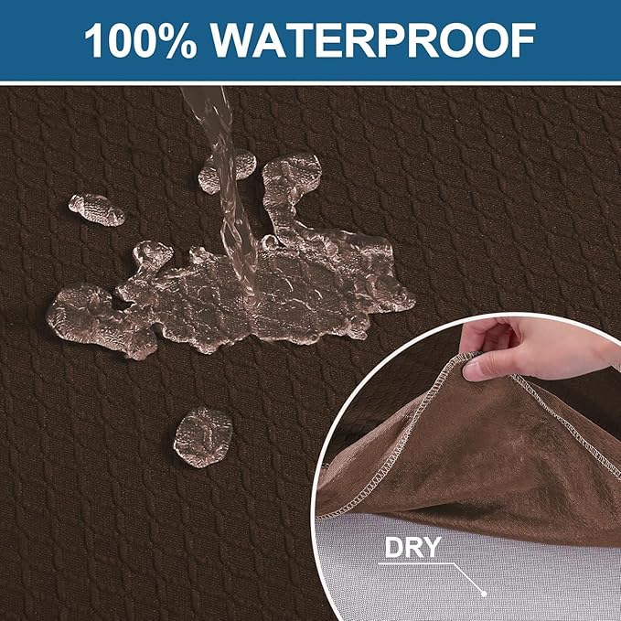 Smiry Waterproof Seat Covers for Dining Room Chairs Set of 10, Stretch Jacquard - Image 3