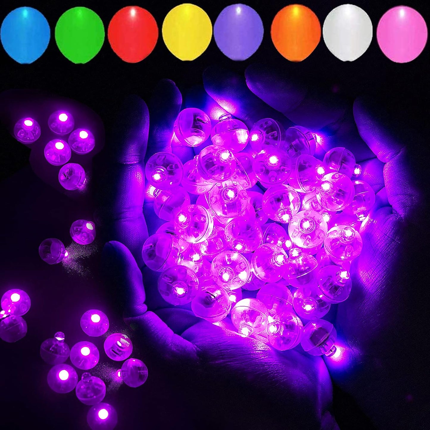 100pcs Pink LED Balloon Light, Mini Tiny Led Light Round Led Ball Lamp for Paper Lantern Balloon Indoor Outdoor Party Event Birthday Party Wedding Decoration Supplies