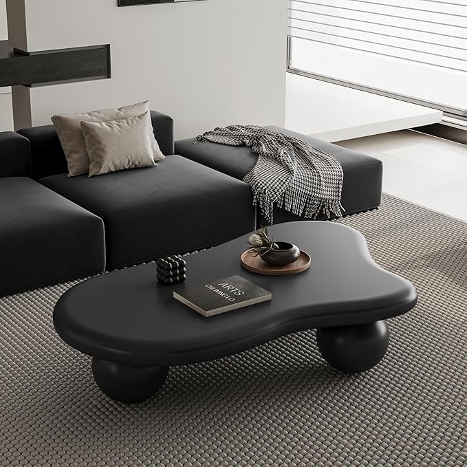 47" Cloud Coffee Table for Living Room Irregular Coffee Table Modern Low Coffee - Image 3