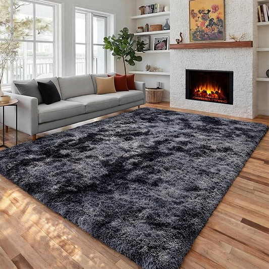 PAGISOFE Abstract Shaggy Area Rug 4' x 6' Plush Furry Rugs by PAGISOFE