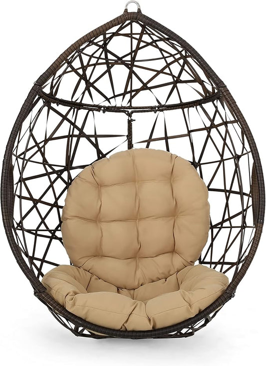 Christopher Knight Home Isaiah Indoor/Outdoor Wicker Tear Drop Hanging Chair by ChristopherKnightHome