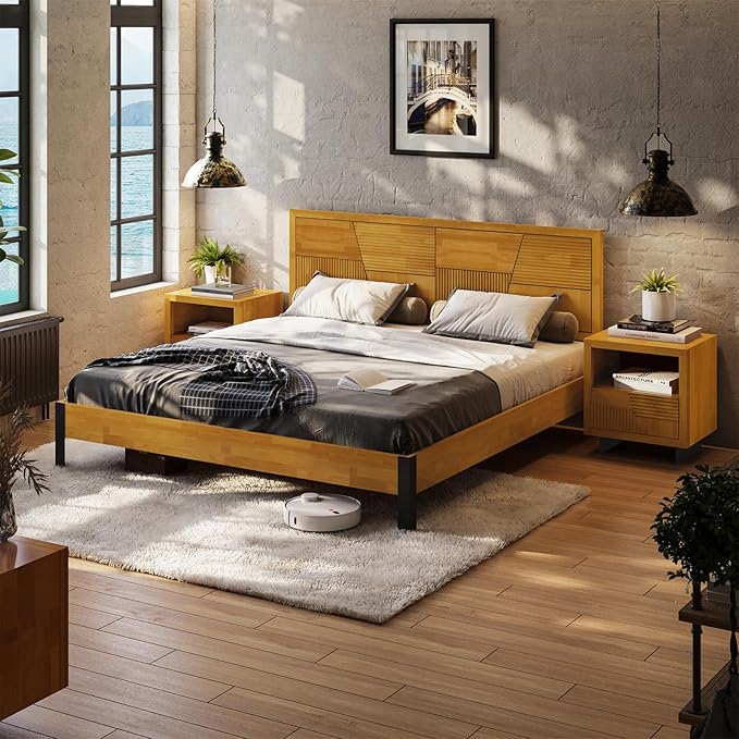 Bme Trapeze King Bed Frame – Modern Solid Wood Bed - Image 6