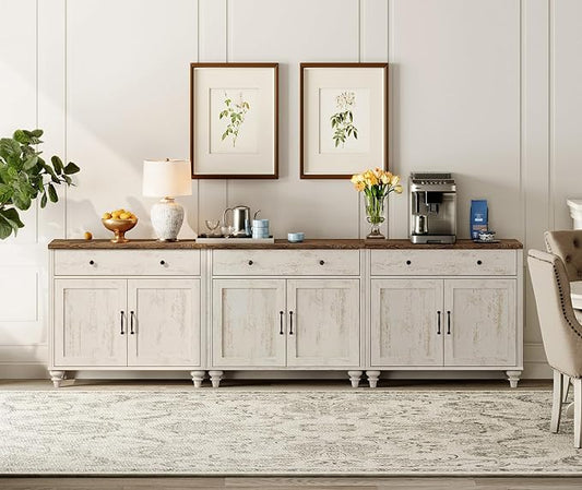 WAMAPT Rustic White Buffet Cabinet by WAMPAT