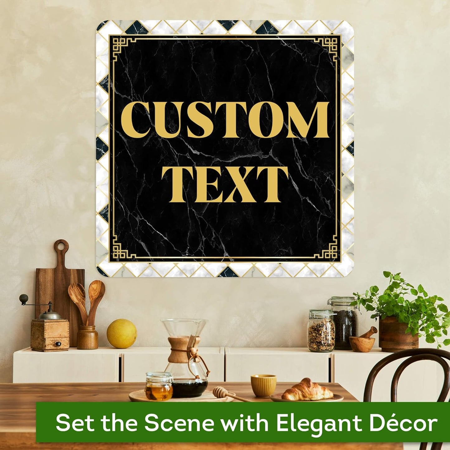 Custom Sign, Custom Street Sign, 11 Font Colors, 13 Font Styles, 4 Hole Options, 22 Sizes, 24x24 Inches, Rust Free DiBound, Fade Resistant, Made in USA by My Sign Center (Marble Tile)