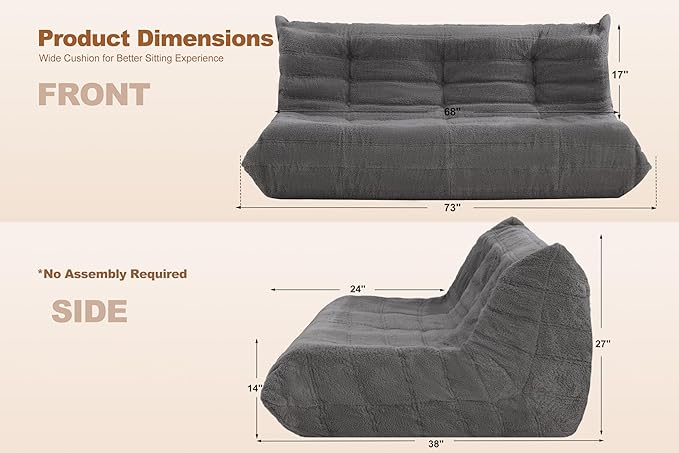 Bean Bag 3-Seater Chair Big Sofa Beanbag Chair - Image 2