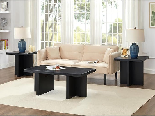 Roundhill Furniture Mchome 3-Piece Coffee Table Set, Coffee Table and Two End by RoundhillFurniture