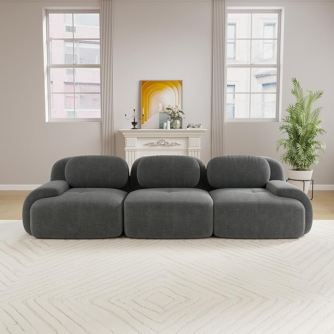 Boneless Sectional Couch, No Assembly Required, 117.3” Modular Cloud Sofa - Image 2
