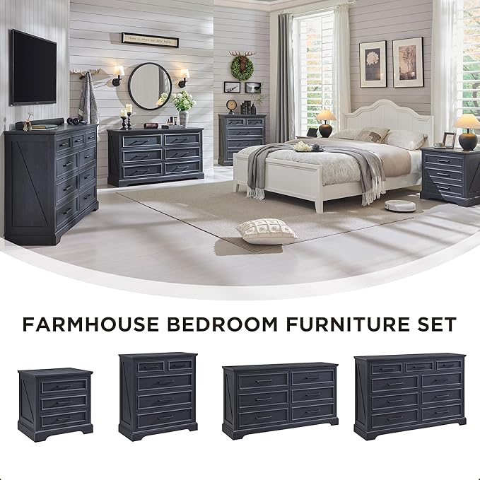 ACCOHOHO Farmhouse Nightstand - Image 4