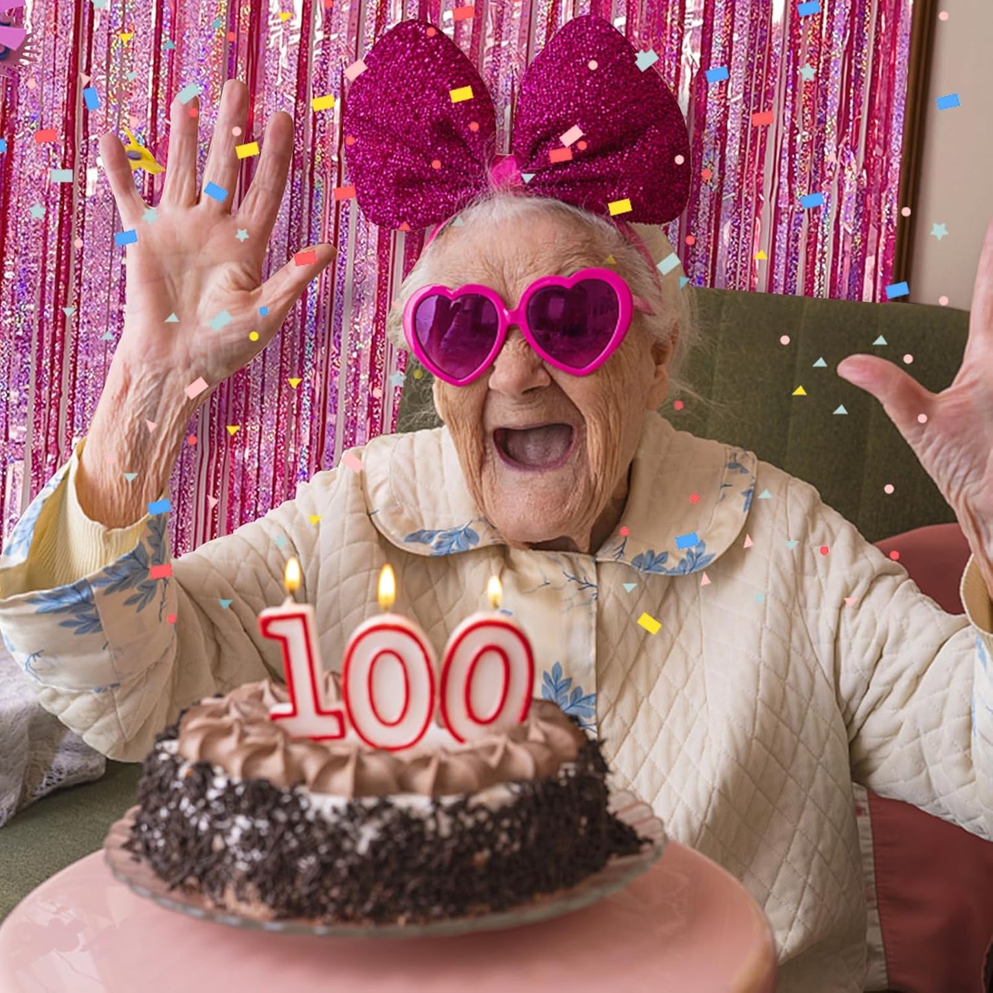 Tinsel Curtain Party Backdrop Pink Birthday Decorations 2 Packs Glitter Foil Fringe Curtain Party Decor Streamers Photo Booth for Birthday Christmas Wedding Halloween Graduation Decorations