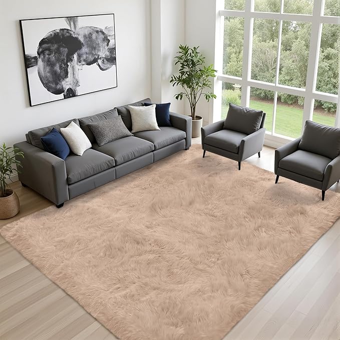 Fluffy Area Rugs 9x12 Living Room Bedroom: Ultra Soft Shag Rug Upgrade Non-Slip - Image 2