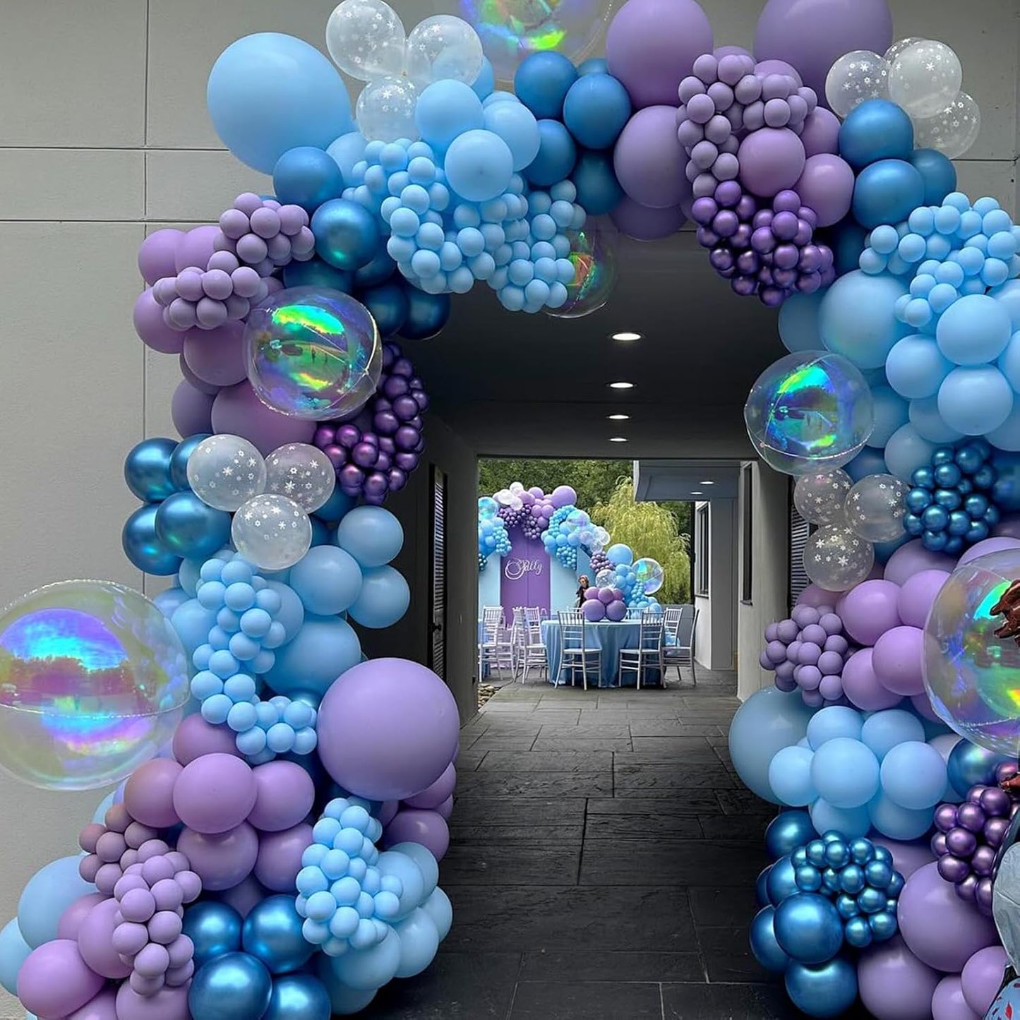 6Pcs Iridescent Foil Balloons,22Inch Clear 4D Round Ball Balloon and Explosion Star Balloon for Birthday Wedding Baby Shower Prom Party Anniversary Decorations